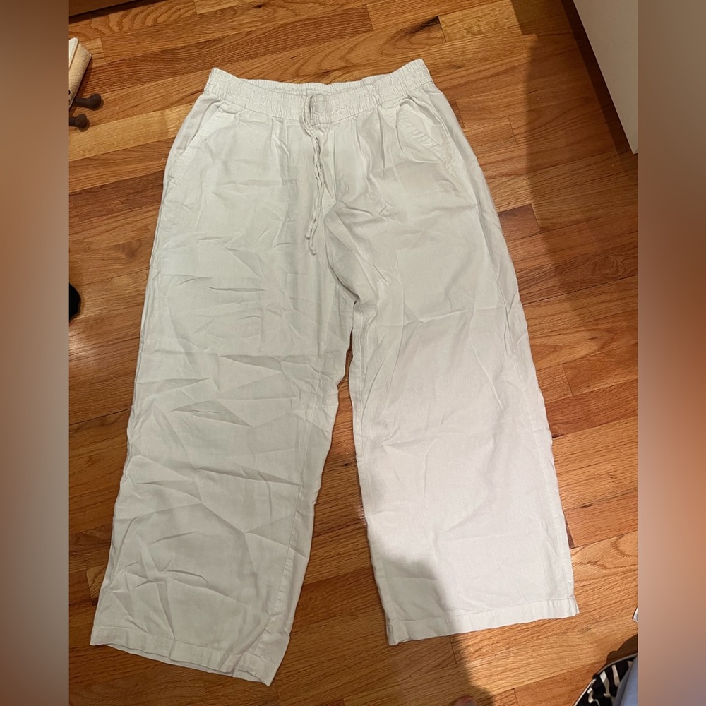 Old Navy White Linen Pants